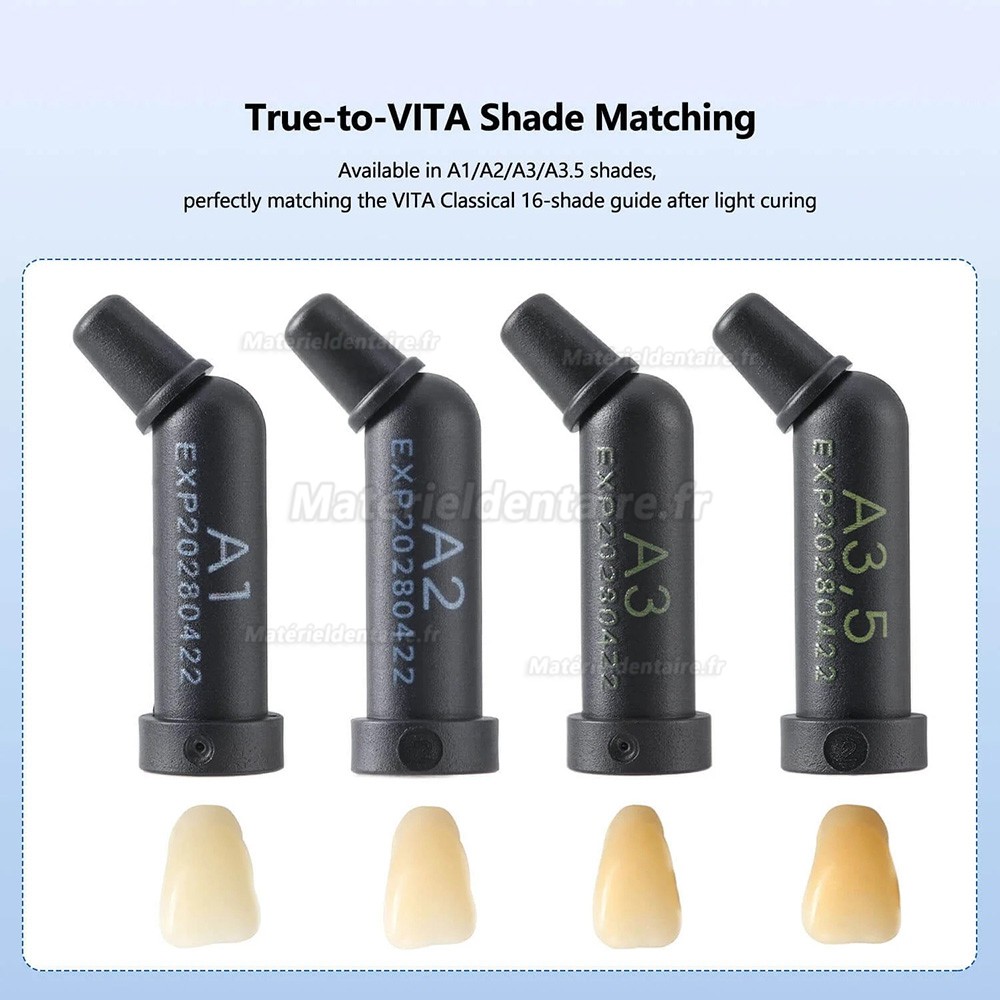 10 Capsules/boîte A1/A2/A3/A3.5 Résine composite dentaire photopolymérisable